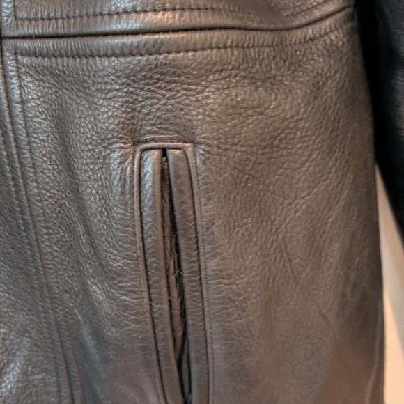 Jones New York Black Genuine Leather Jacket for Women - Picture 13 of 15